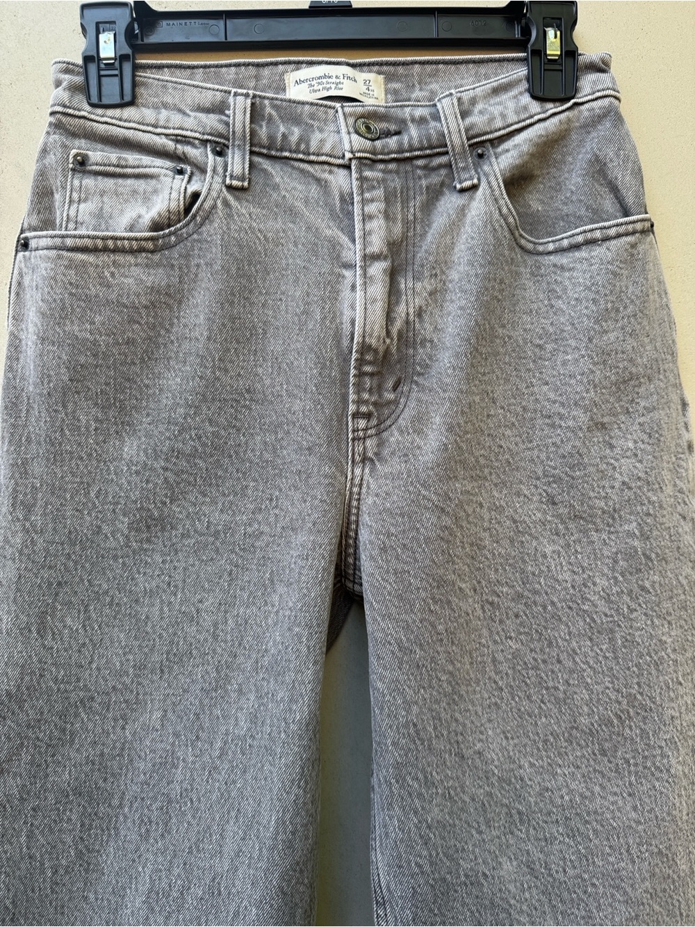 Abercrombie Curve Love 90s Straight Ultra High Rise Gray Jeans Size 27 - Picture 5 of 8